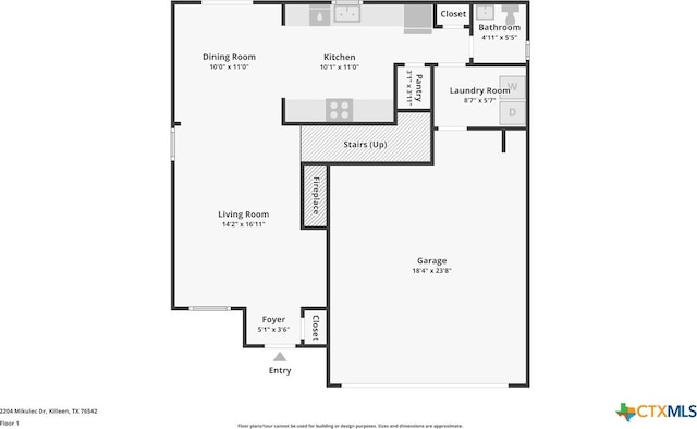 2204 Mikulec Dr, Killeen, TX 76542 - property floor plan