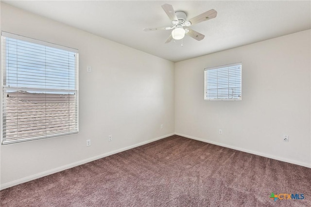2204 Mikulec Dr, Killeen, TX 76542 - carpeted spare room with baseboards and ceiling fan