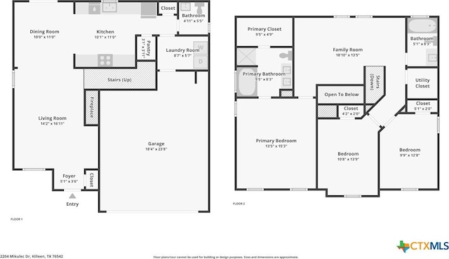 2204 Mikulec Dr, Killeen, TX 76542 - room layout
