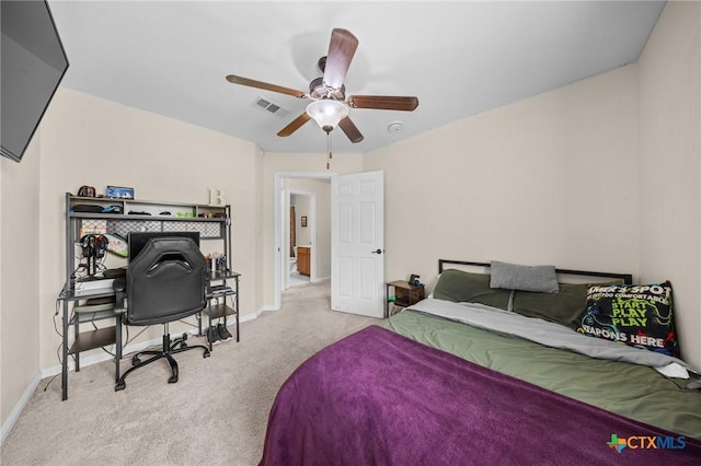 1901 Deer Field Way, Harker Heights, TX 76548 - bedroom with carpet floors, ceiling fan, and an office area