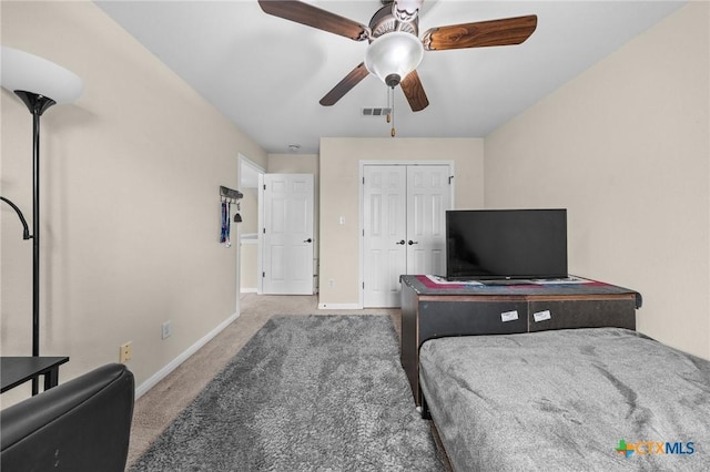 1901 Deer Field Way, Harker Heights, TX 76548 - bedroom with carpet flooring, a ceiling fan, and a closet