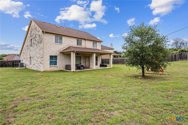 1901 Deer Field Way, Harker Heights, TX 76548 - rear view of property with a fenced backyard, a patio, and stone siding