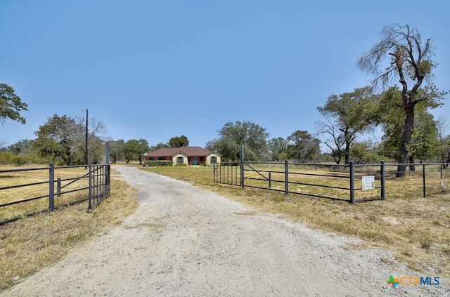 view of street featuring a rural view