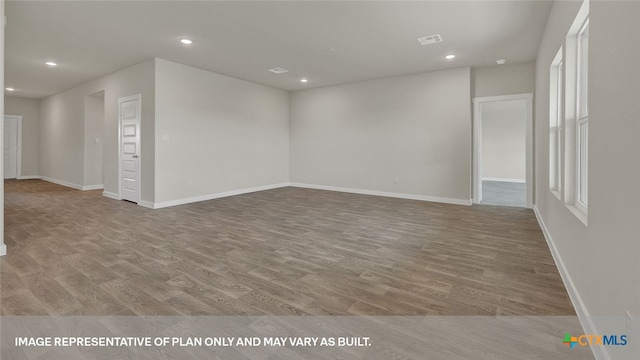 empty room featuring light hardwood / wood-style floors