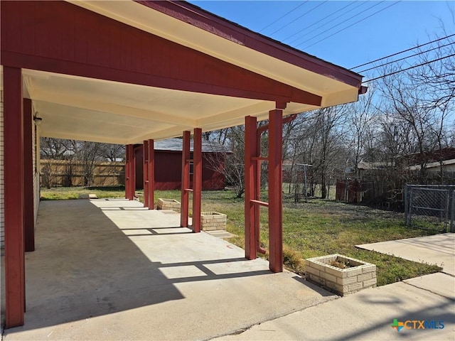 view of patio with a fenced backyard