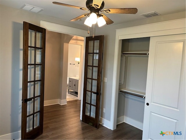 closet featuring visible vents