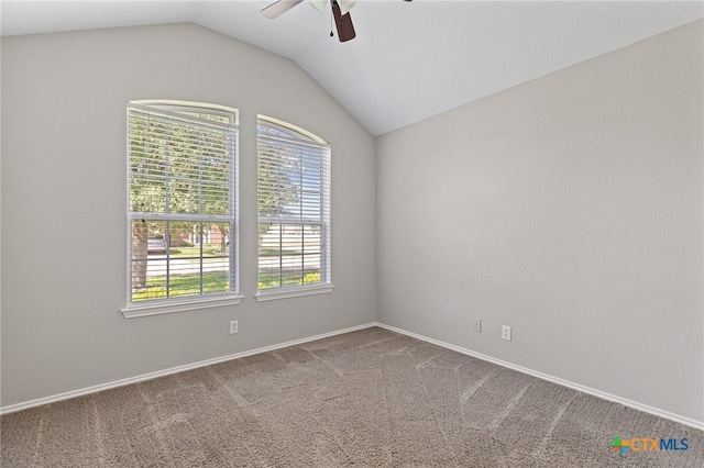 7915 Redbrush, Temple, TX 76502 - carpeted spare room featuring a ceiling fan, plenty of natural light, and lofted ceiling