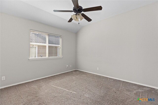 7915 Redbrush, Temple, TX 76502 - carpeted empty room with a ceiling fan and vaulted ceiling