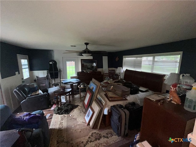 306 Angus St, Victoria, TX 77904 - living area with a ceiling fan