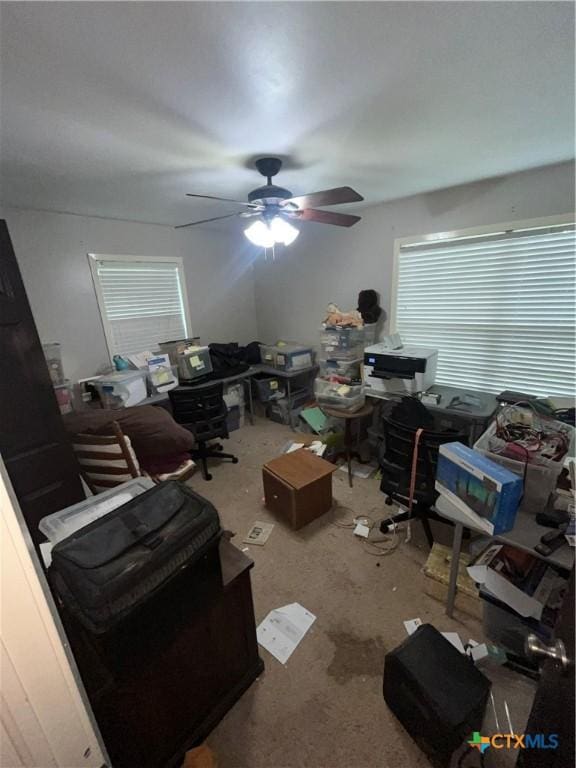 306 Angus St, Victoria, TX 77904 - carpeted office with a ceiling fan