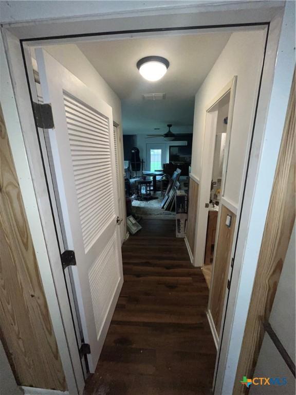 306 Angus St, Victoria, TX 77904 - hall featuring dark wood-style flooring