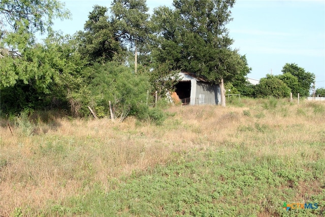 view of yard with an outbuilding