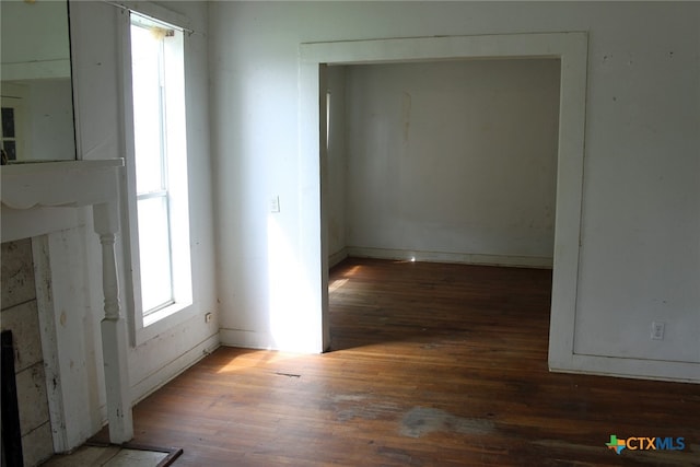 hall featuring dark hardwood / wood-style floors