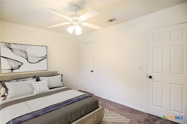4902 Slate Ct, Killeen, TX 76542 - carpeted bedroom featuring baseboards and a ceiling fan