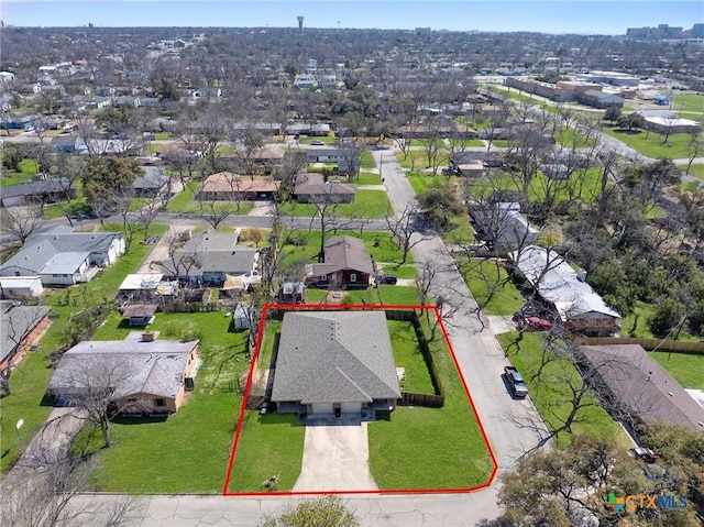 birds eye view of property featuring a residential view