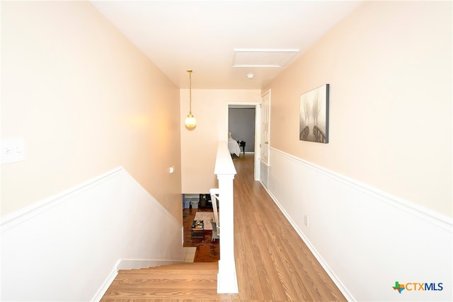 hallway with light wood-type flooring