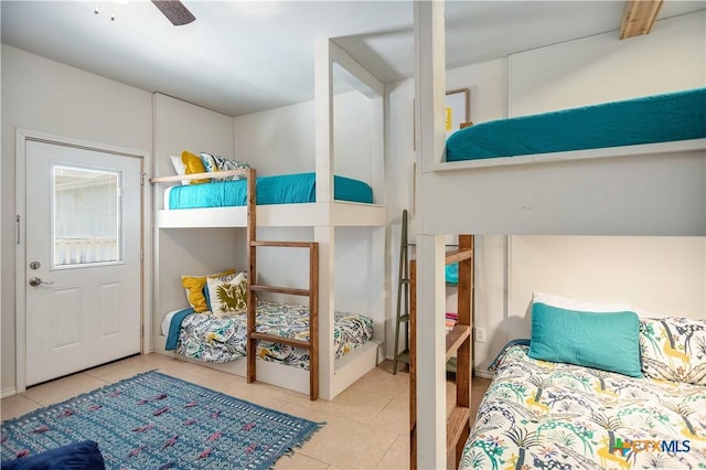 bedroom with tile patterned flooring