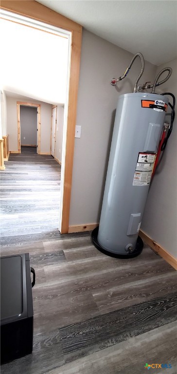 utility room with water heater