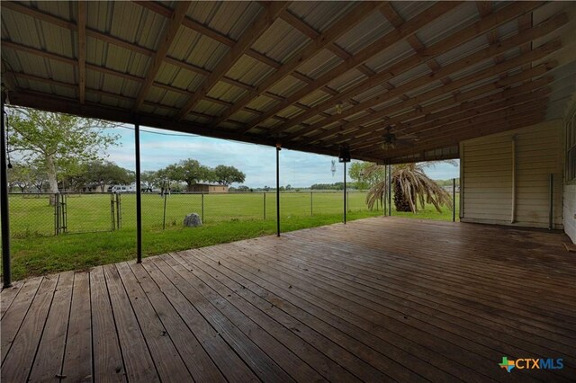 1001 US Highway 77 N, Hallettsville, TX 77964 - wooden terrace with a ceiling fan