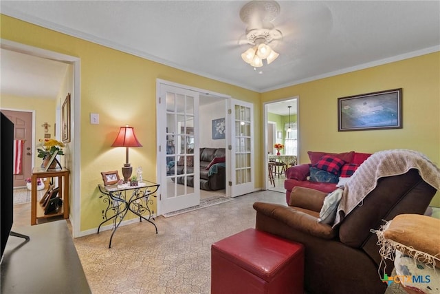 2080 Allison Rd, Martindale, TX 78655 - living room with french doors and crown molding