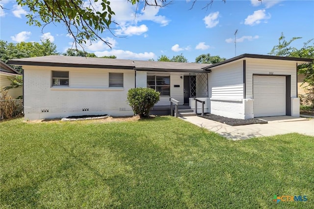 3102 Taft St, Killeen, TX 76543 - ranch-style home featuring crawl space, a garage, a front yard, and driveway