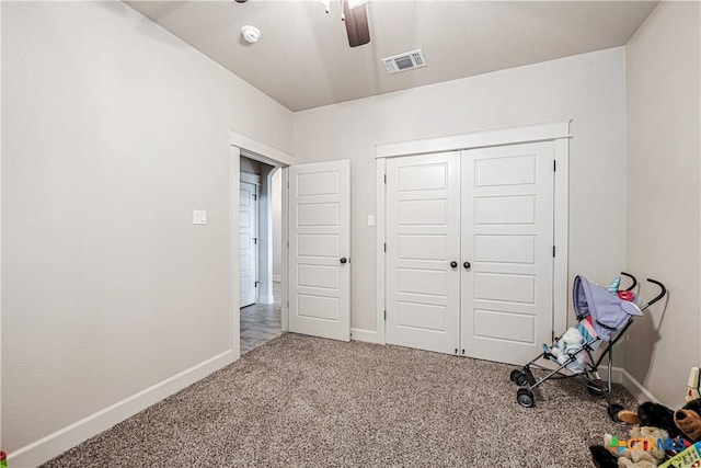 8508 Mount Nebo Cir, Belton, TX 76513 - unfurnished bedroom with carpet, baseboards, a closet, and ceiling fan