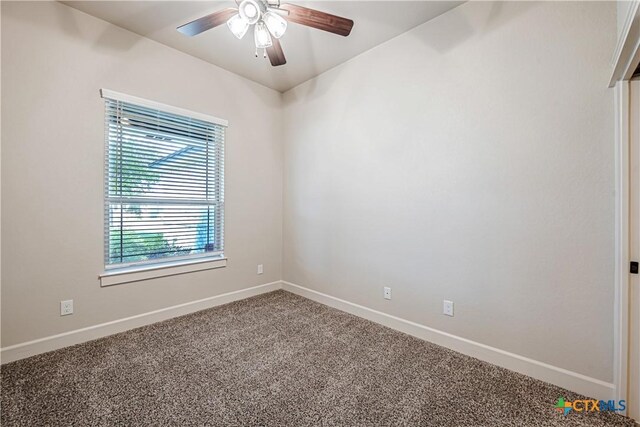 8508 Mount Nebo Cir, Belton, TX 76513 - spare room with a ceiling fan, carpet floors, and baseboards