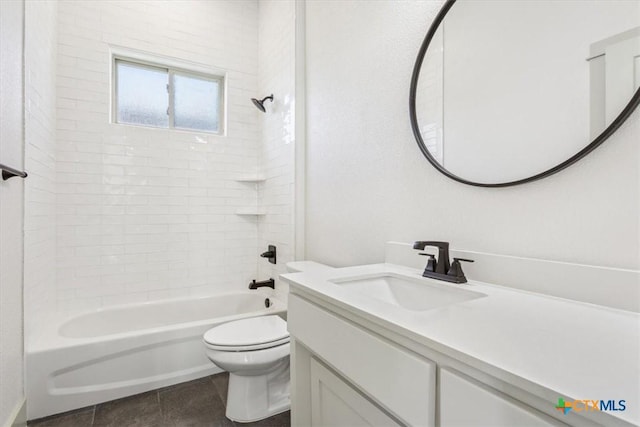 124 Cumberland Dr, Belton, TX 76513 - full bath with tile patterned flooring, vanity, toilet, and shower / washtub combination