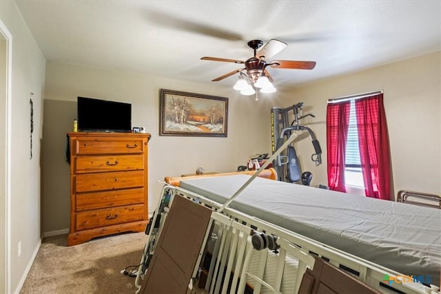 5407 Whistle Stop Dr, Temple, TX 76502 - bedroom with carpet, a ceiling fan, and baseboards