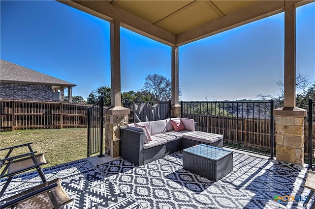 view of patio / terrace with an outdoor hangout area