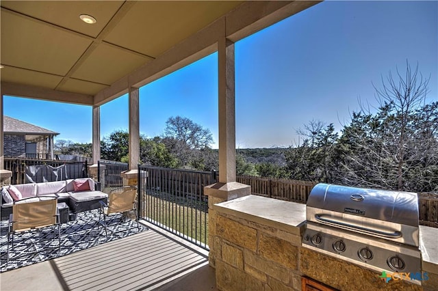 view of patio / terrace featuring a grill