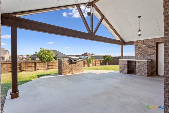 view of patio featuring area for grilling