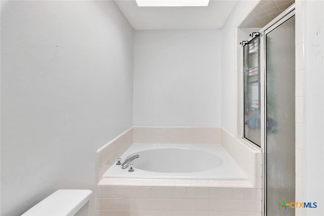 108 Bridle Ln, Victoria, TX 77904 - bathroom with a garden tub, toilet, and a shower stall