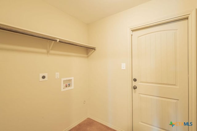 laundry room with laundry area, baseboards, washer hookup, and electric dryer hookup