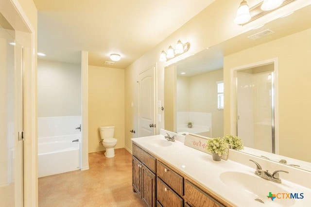 full bathroom featuring visible vents, a sink, and a bath