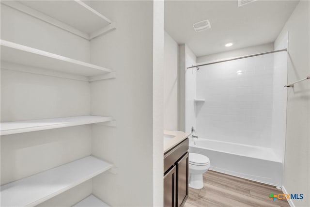2358 Aylesbury Dr, Copperas Cove, TX 76522 - full bathroom with wood finished floors, vanity, and bathing tub / shower combination