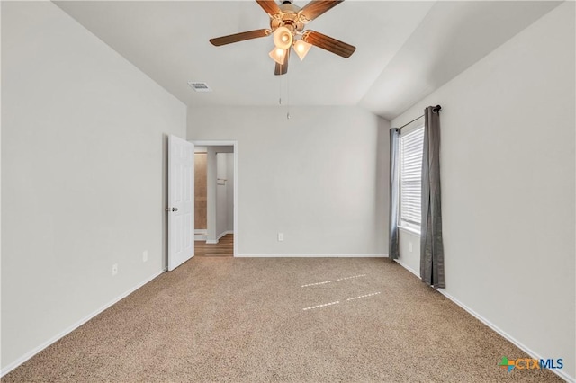 2358 Aylesbury Dr, Copperas Cove, TX 76522 - unfurnished room with a ceiling fan, carpet, and vaulted ceiling