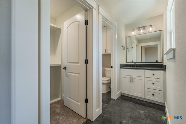 bathroom with vanity and toilet