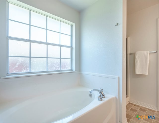 bathroom with plus walk in shower