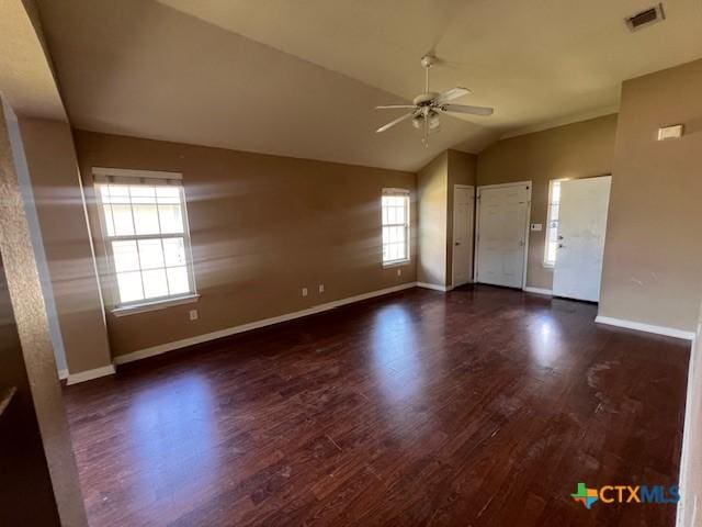 10234 Condor Loop, Waco, TX 76708 - spare room with ceiling fan, lofted ceiling, and wood finished floors