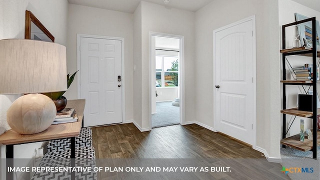 entrance foyer featuring dark hardwood / wood-style floors