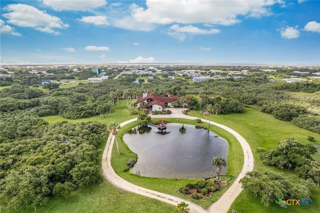1809 W Harrison Ave, Port Oconnor, TX 77982 - drone / aerial view of a nearby body of water and a tree filled landscape