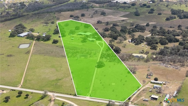 bird's eye view featuring a rural view