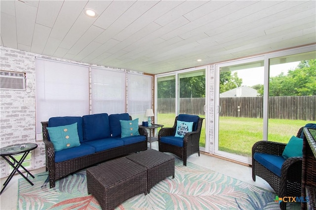 4512 Briar Cliff Rd, Temple, TX 76502 - sunroom with an outdoor living space and a wall unit AC