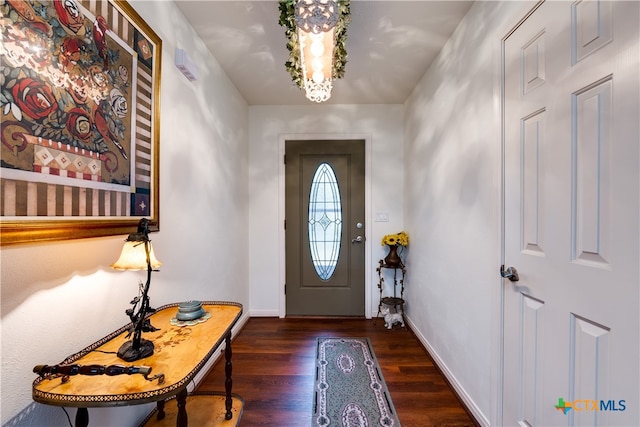 entrance foyer featuring dark hardwood / wood-style flooring