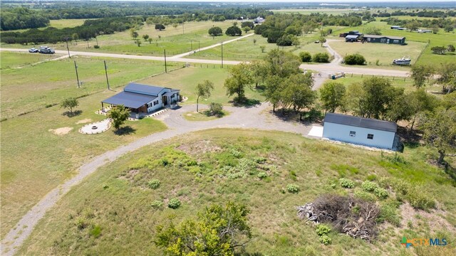 drone / aerial view featuring a rural view