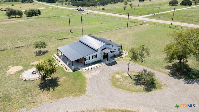 drone / aerial view featuring a rural view