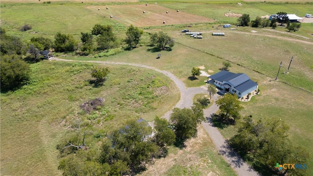 bird's eye view featuring a rural view