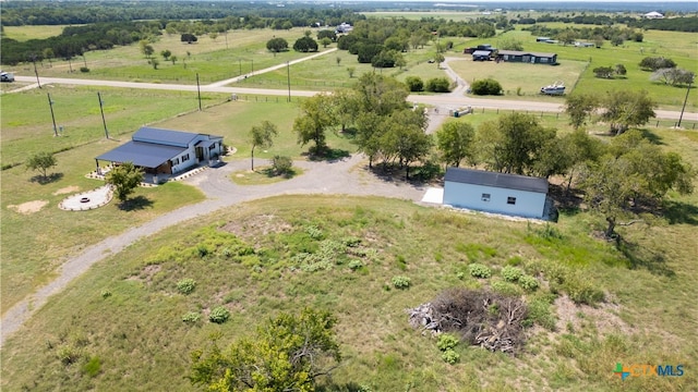 aerial view with a rural view