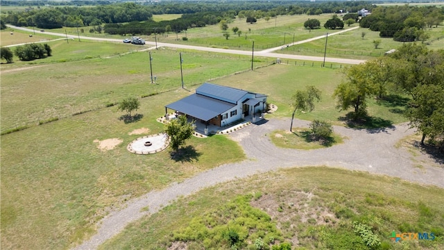 drone / aerial view with a rural view